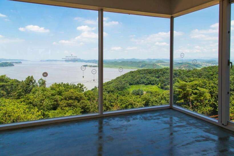 From Seoul: Aegibong Starbucks Observatory & DMZ View - Aegibong Peace Eco Park: where the bridge turns the lesson physical