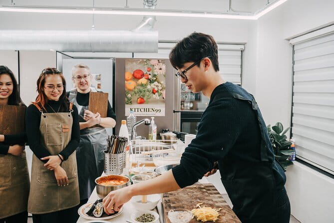 Korea Cooking Class with 3 stars Michelin Chef & Content creators - Market ingredients, then Lotte World sights before the kitchen