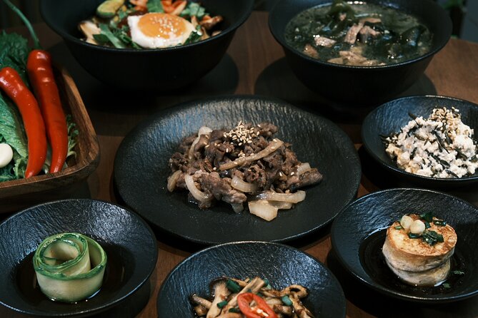 Korean Cooking Class Full Meal with BBQ on an All in One Table - A Hanok-Inspired Studio Kitchen for Real Korean Home Cooking